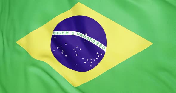 Brazil Flag Waving Animation