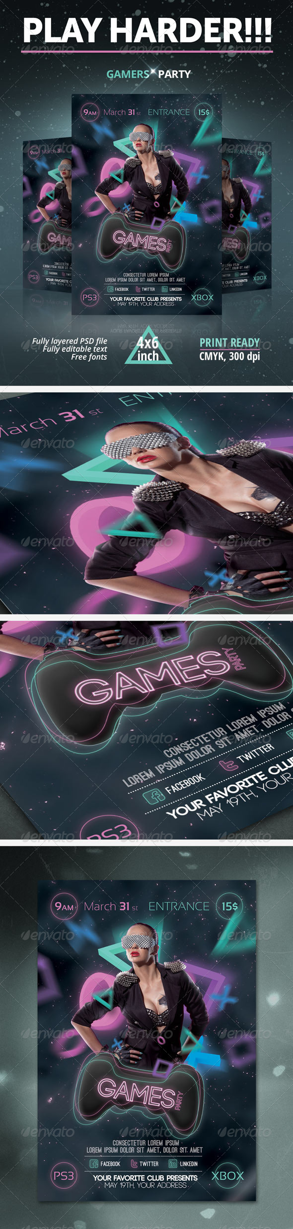 Games Party Flyer - Clubs & Parties Events