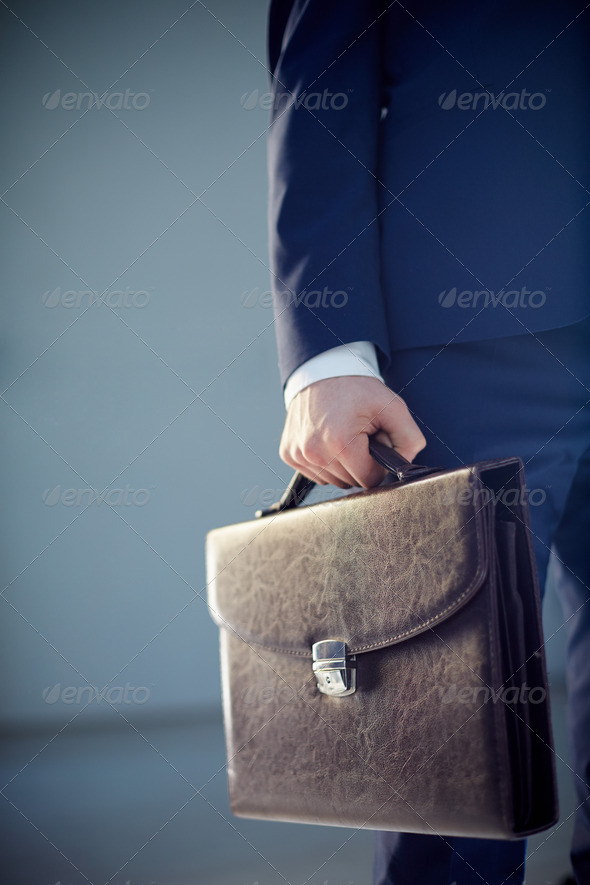 Leather briefcase - Stock Photo - Images