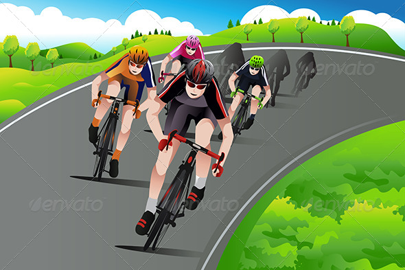 Group of Cyclists Racing - Sports/Activity Conceptual