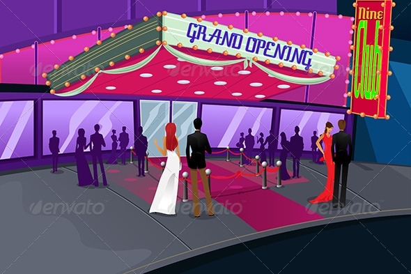 People Going to a Grand Opening of a Building - People Characters