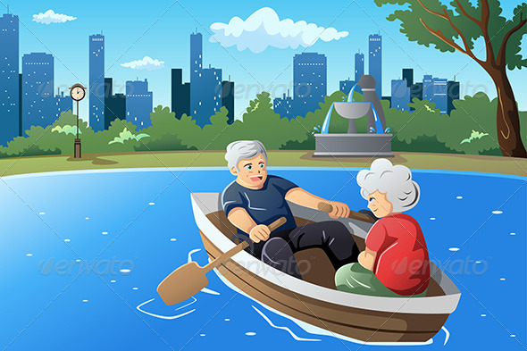 Senior Couple Enjoying Their Retirement - People Characters