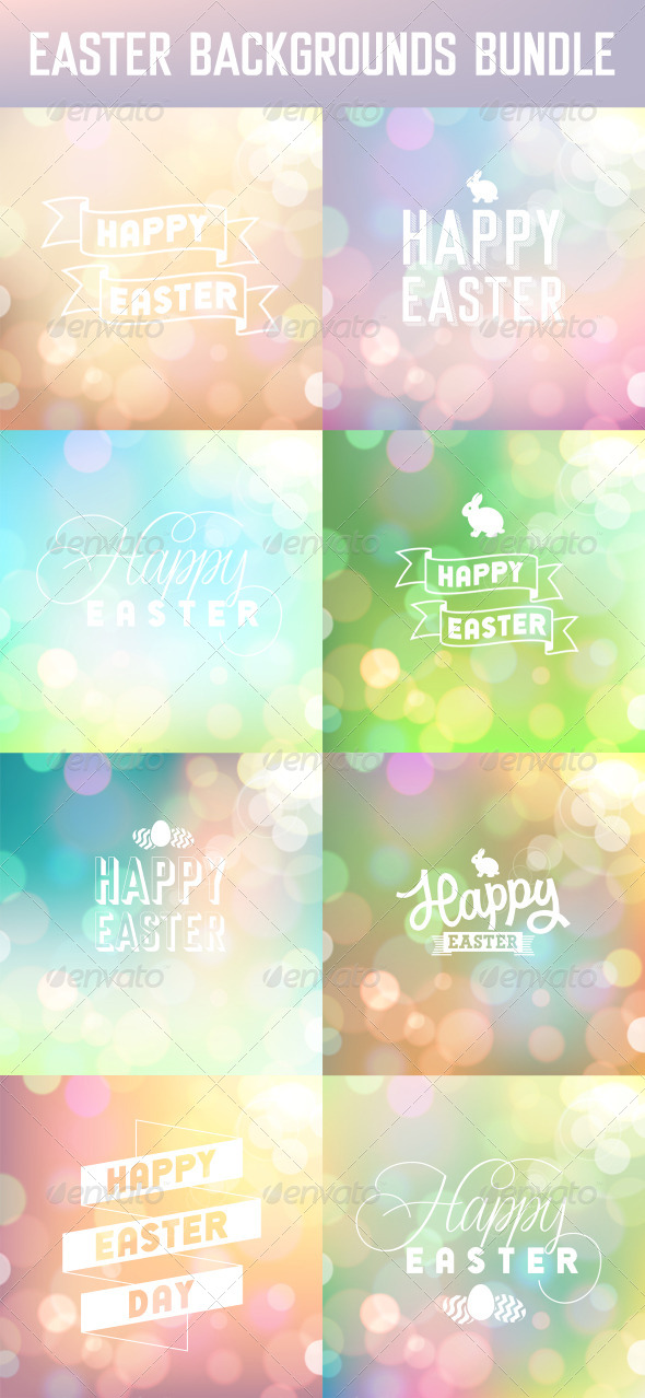 Easter Backgrounds Set - Seasons/Holidays Conceptual