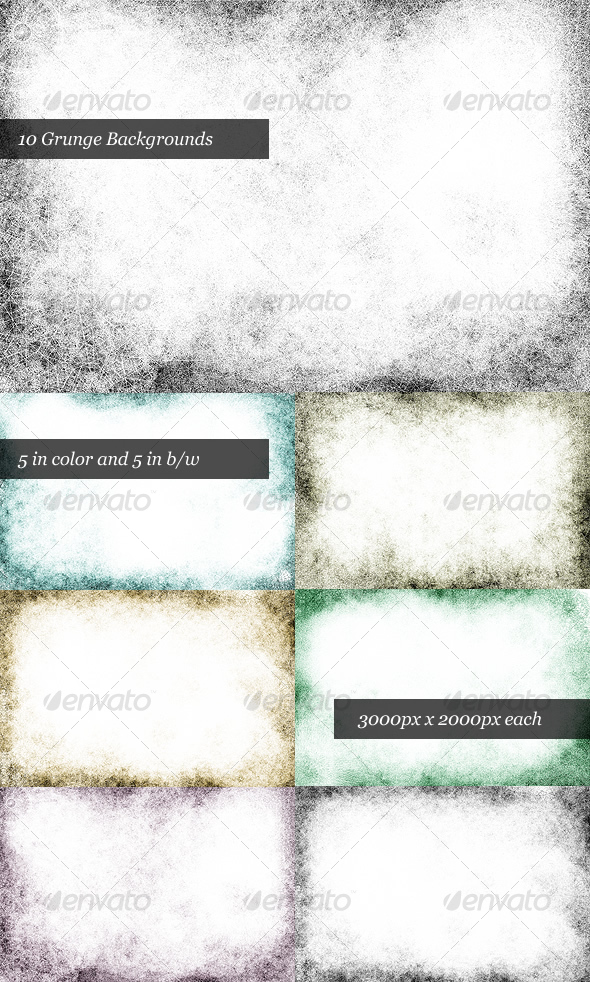 Dirty Grunge Background Pack (10 Backgrounds) - Urban Backgrounds