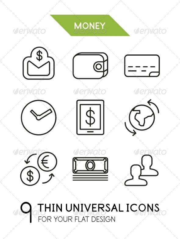 Collection of Money Finance Icons - Miscellaneous Vectors