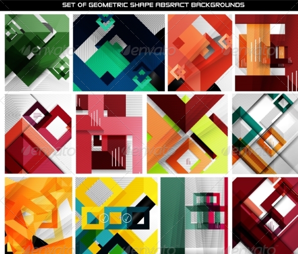 Collection of Geometric Abstract Backgrounds - Abstract Conceptual