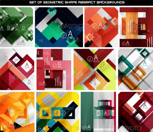 Collection of Geometric Abstract Backgrounds - Abstract Conceptual