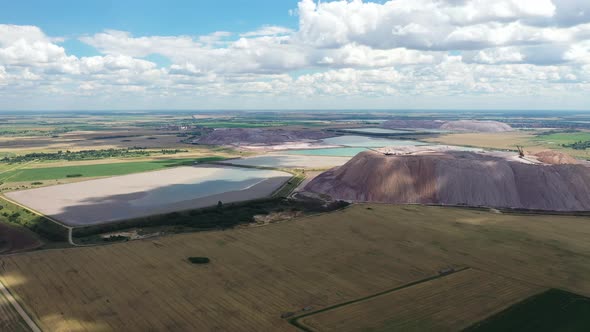 Mountains of Products for the Production of Potash Salt and Artificial Reservoirs alt