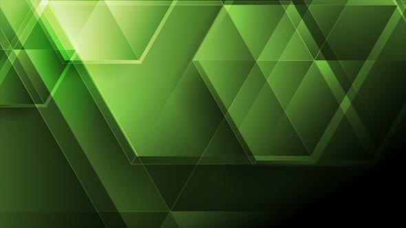Green Abstract Tech Glossy Polygons