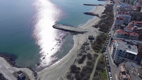 View From a Height of the City of Pomorie Which is Located on the Peninsula of Bulgaria and is alt