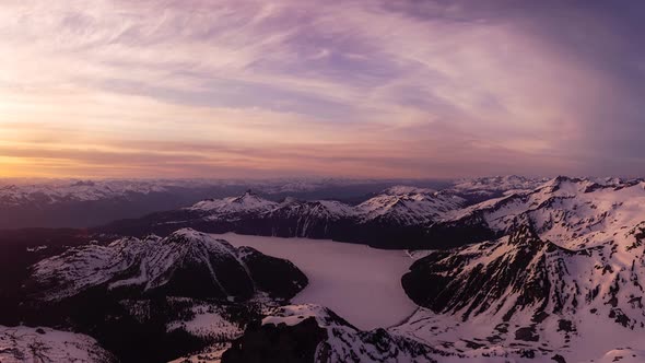 Cinemagraph Continuous Loop Animation. Aerial Panoramic View of Canadian Mountain Landscape. alt