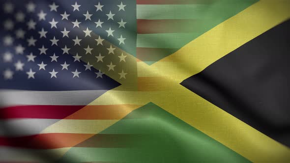 USA Jamaica Flag Loop Background 4K