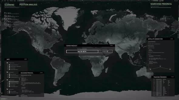 Futuristic World Map Grid Software For Location Information Data ...