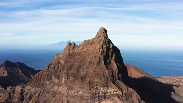 Aerial view of Brianda mount in Rebeirao Manuel in Santiago island in Cape Verde - Cabo Verde