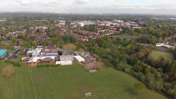 Modern Secondary School West Midlands Aerial 4K D Log