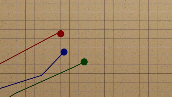 Stock price chart on the notebook page. Growth and decline dynamics. alt