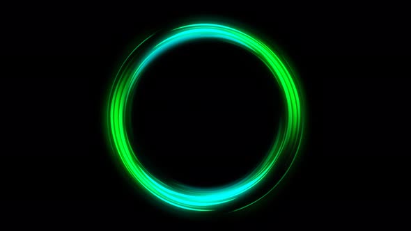 Abstract Green Glow Luminous Swirling Glowing Circles