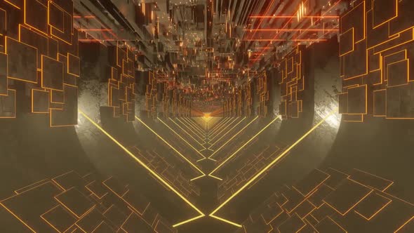 Sci fi Futuristic technology laser tunnel sci-fi corridor. Futuristic technology