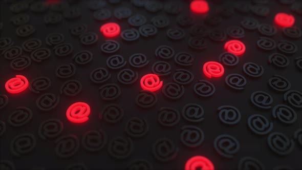 Glowing Red at Signs Among Black Symbols alt