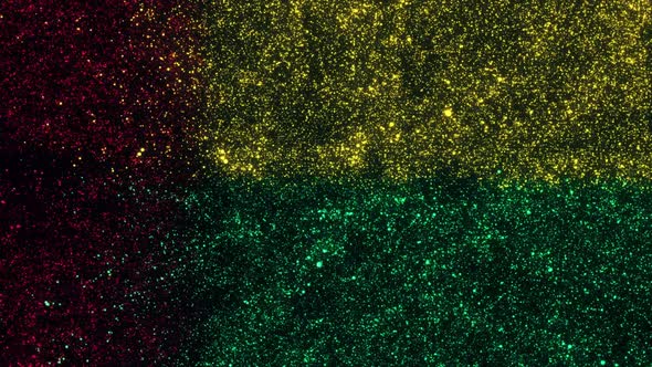 Guinea-Bissau Flag With Abstract Particles