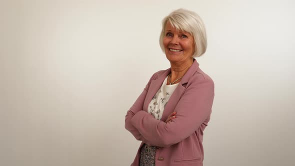 Old Woman in Pink Blazer