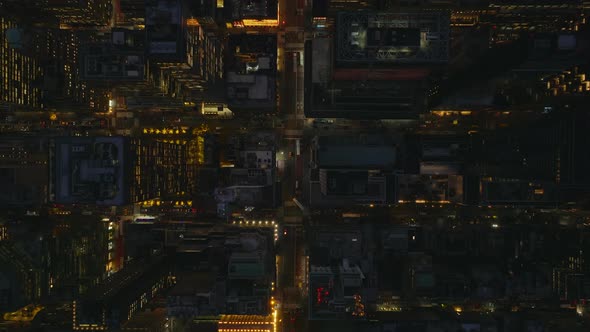 Aerial Birds Eye Overhead Top Down View of Streets in City Centre alt