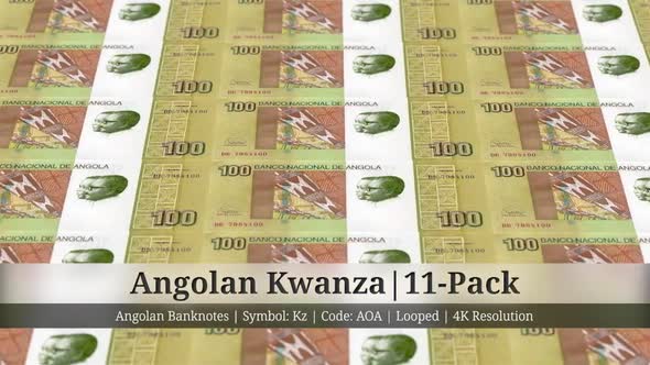 Angolan Kwanza | Angola Currency - 11 Pack | 4K Resolution | Looped alt