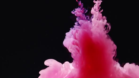 Abstract Of Bright Pink Liquid In Water Tank