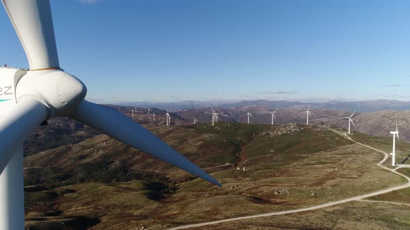 Wind Turbines, Renewable Energy on a Green Hill alt
