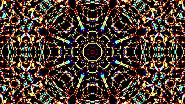 Bright abstract light governing full color, kaleidoscope, black background alt