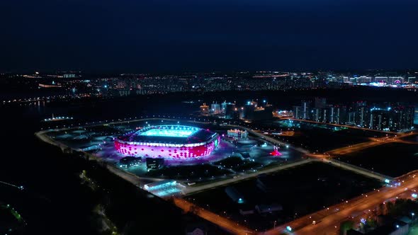 Freeway Intersection and Football Stadium Spartak Moscow Arena alt
