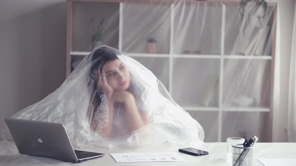 Covid Unemployment Lockdown Isolation Bored Woman alt