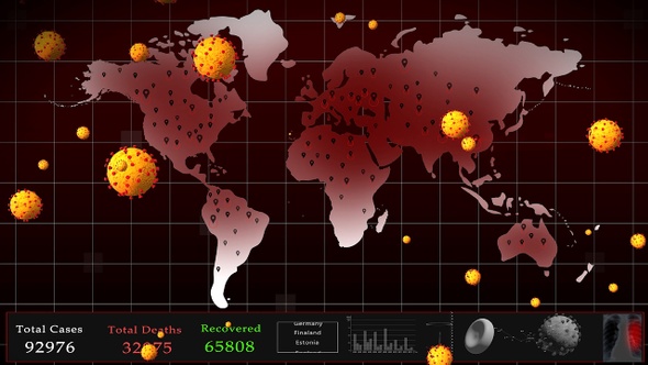 Coronavirus (COVID-19) World Map Background in Loop Mode (2 Pack) alt