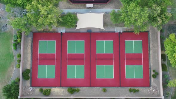 Descending Upon Tennis Courts From Above