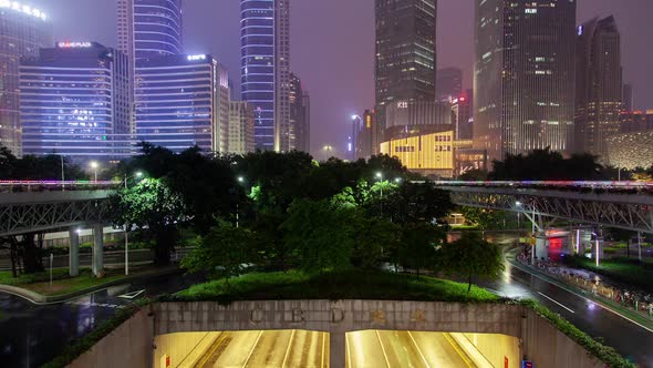 Entrance To Underground Tunnel in Guangzhou China Timelapse alt