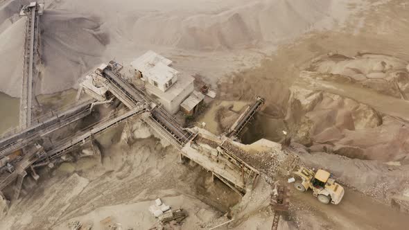 Aerial View of Crushed Stone Quarry alt