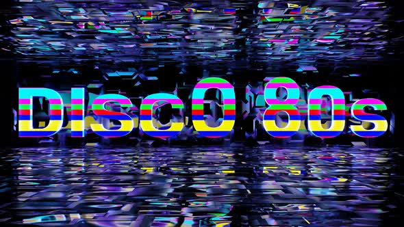 VJ Loop Animation of Multicolored Jumping Letters DISCO 80s