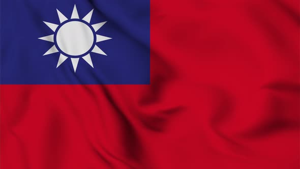 Taiwan flag seamless closeup waving animation