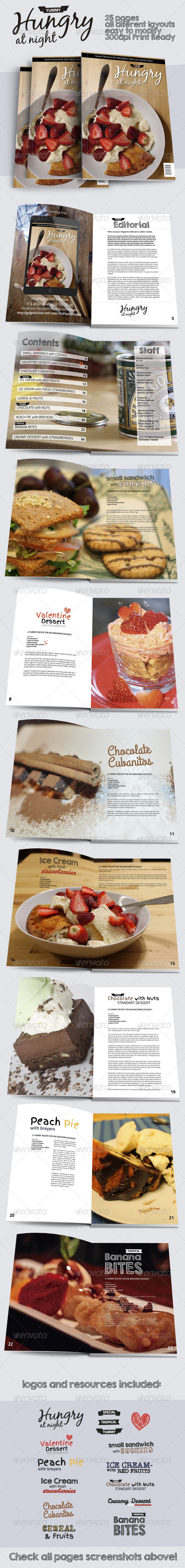 Hungry At Night Print Magazine Template - Magazines Print Templates