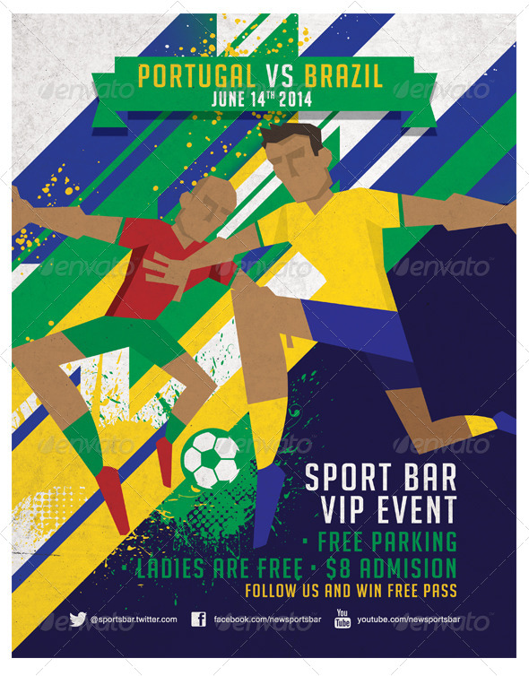 Dynamic Football Poster, Fully Editable. - Sports Events