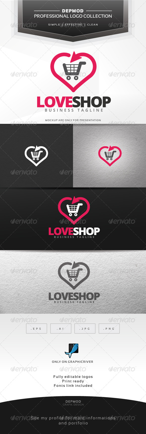 Love Shop Logo - Symbols Logo Templates