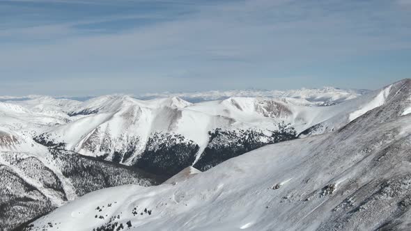 Aerial views of mountain peaks from Loveland Pass, Colorado alt