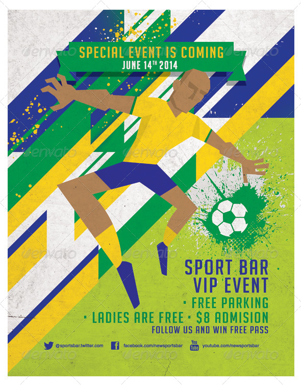 Dynamic Football Poster, Fully Editable. V2 - Sports Events