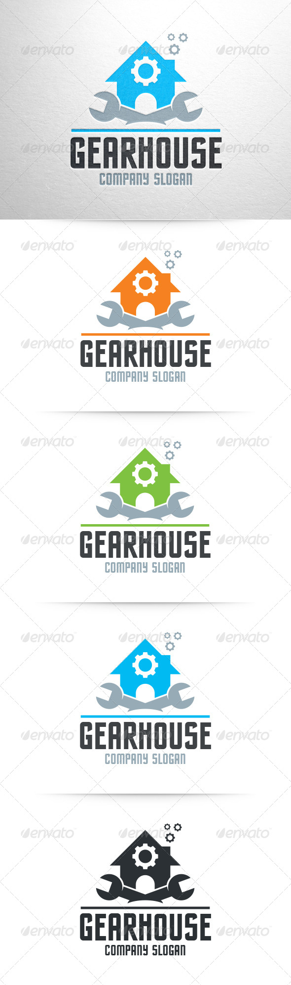Gear House Logo Template - Objects Logo Templates