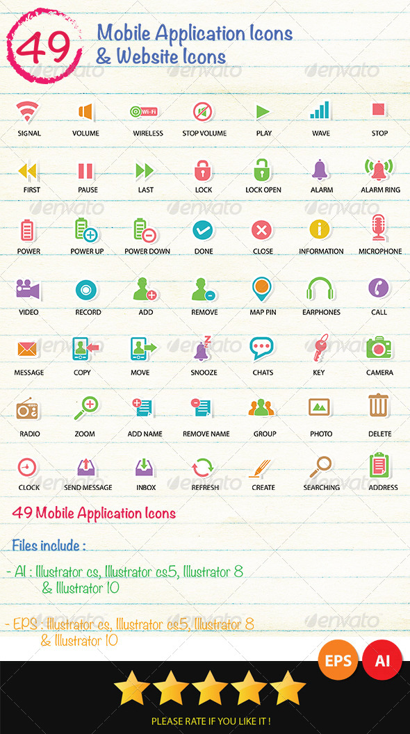 49 Mobile Application & Web Icons Icons - Technology Icons