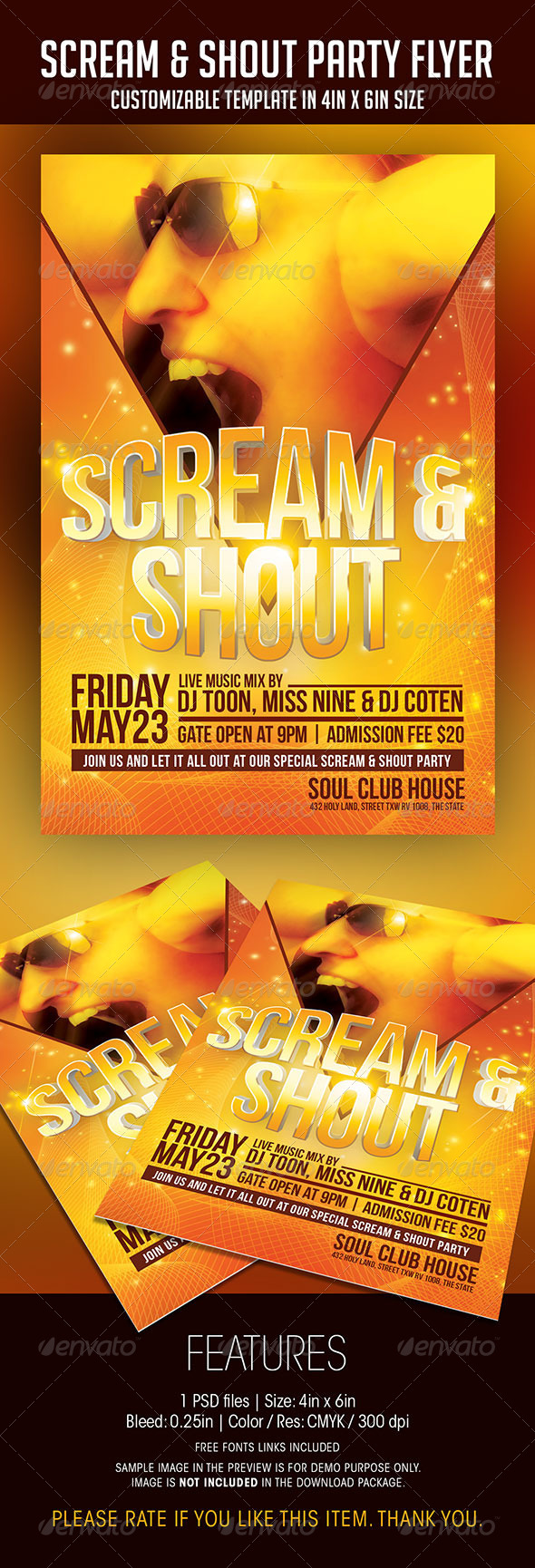 Scream And Shout Party Flyer - Clubs & Parties Events
