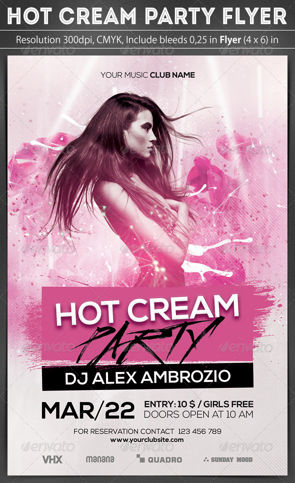 Hot Cream Party Flyer - Clubs & Parties Events