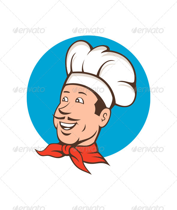 Chef Cook Baker Smiling Cartoon - People Characters