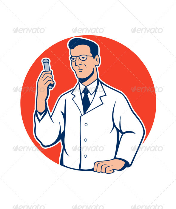 Scientist Lab Researcher Chemist Cartoon - People Characters