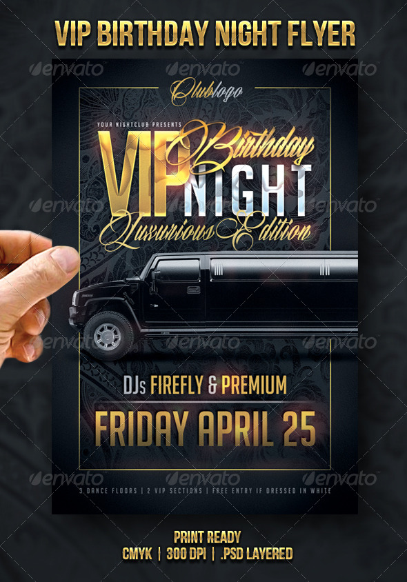 VIP Birthday Night Flyer - Events Flyers